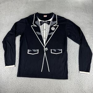 VTG 80s Tuxedo T Shirt Size Large Rock & Roll USA Halloween Cosplay Dress‎ up